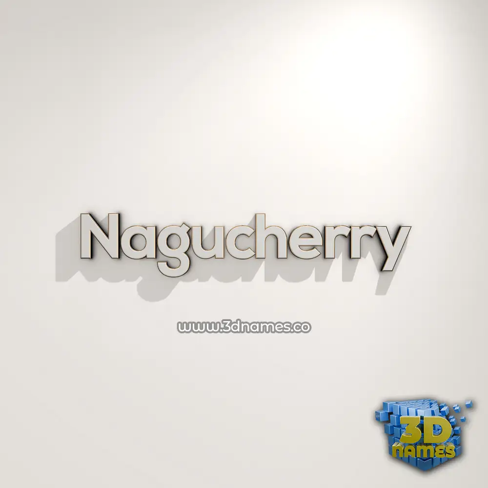 nagucherry in White Logo Warm style - 3D name wallpaper