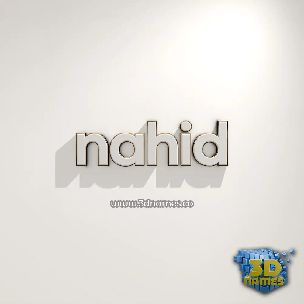 nahid in White Logo Warm style - 3D name wallpaper