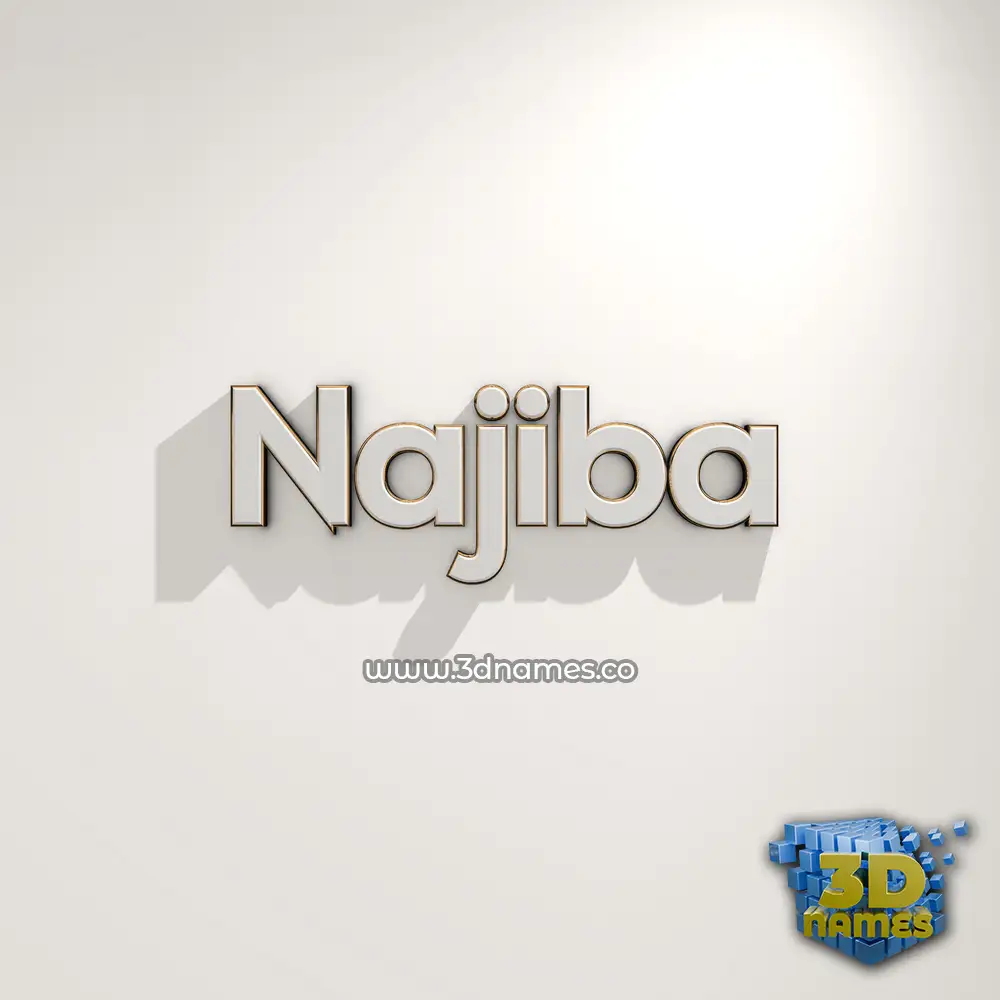 najiba in White Logo Warm style - 3D name wallpaper