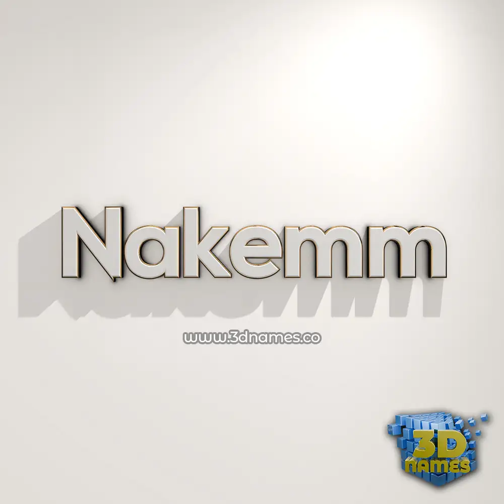 nakemm in White Logo Warm style - 3D name wallpaper