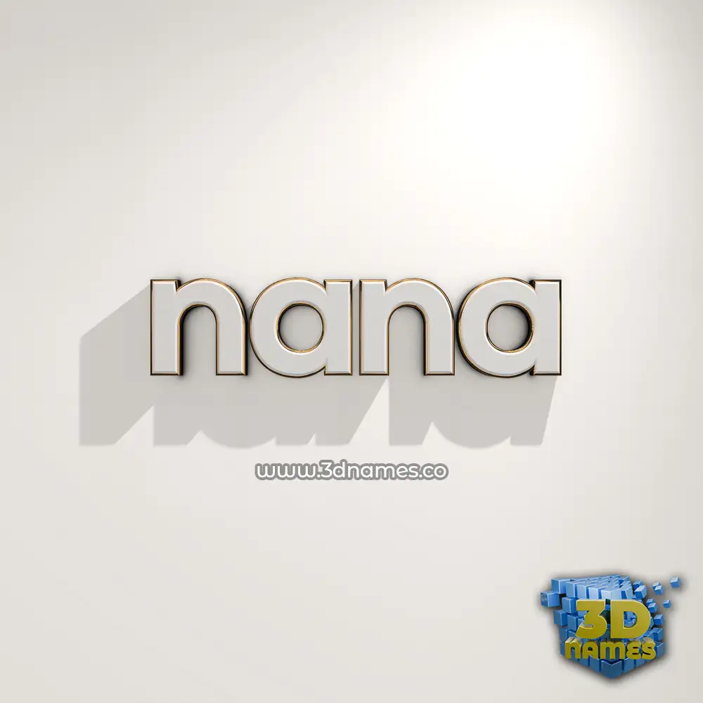 nana in White Logo Warm style - 3D name wallpaper