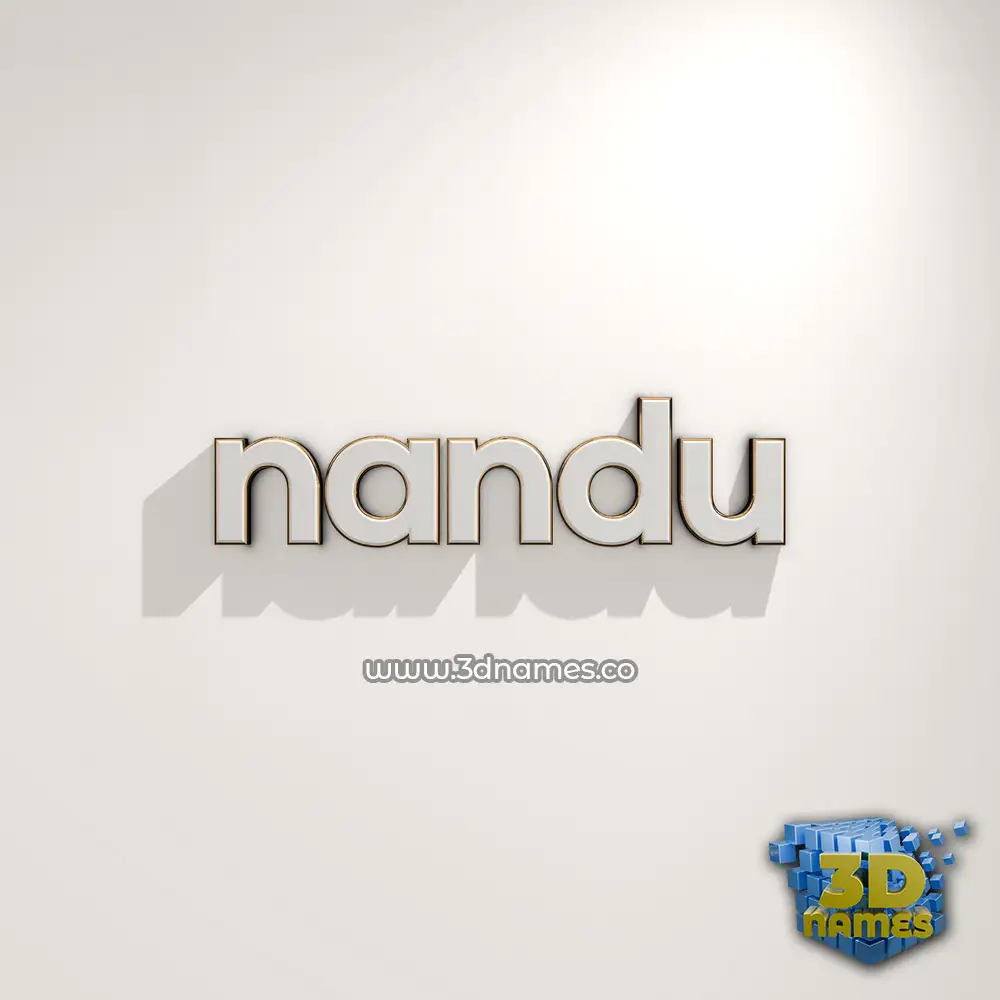 nandu in White Logo Warm style - 3D name wallpaper