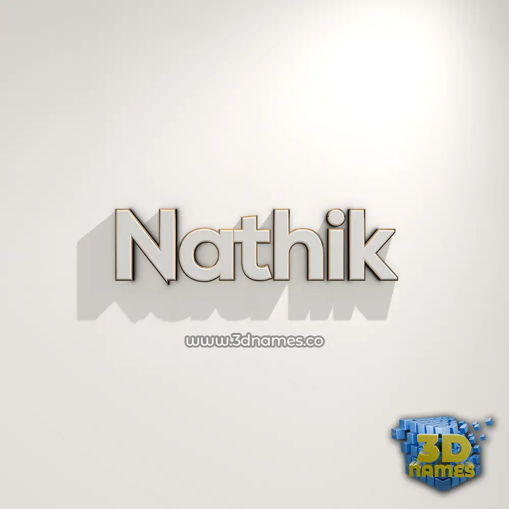 nathik in White Logo Warm style - 3D name wallpaper