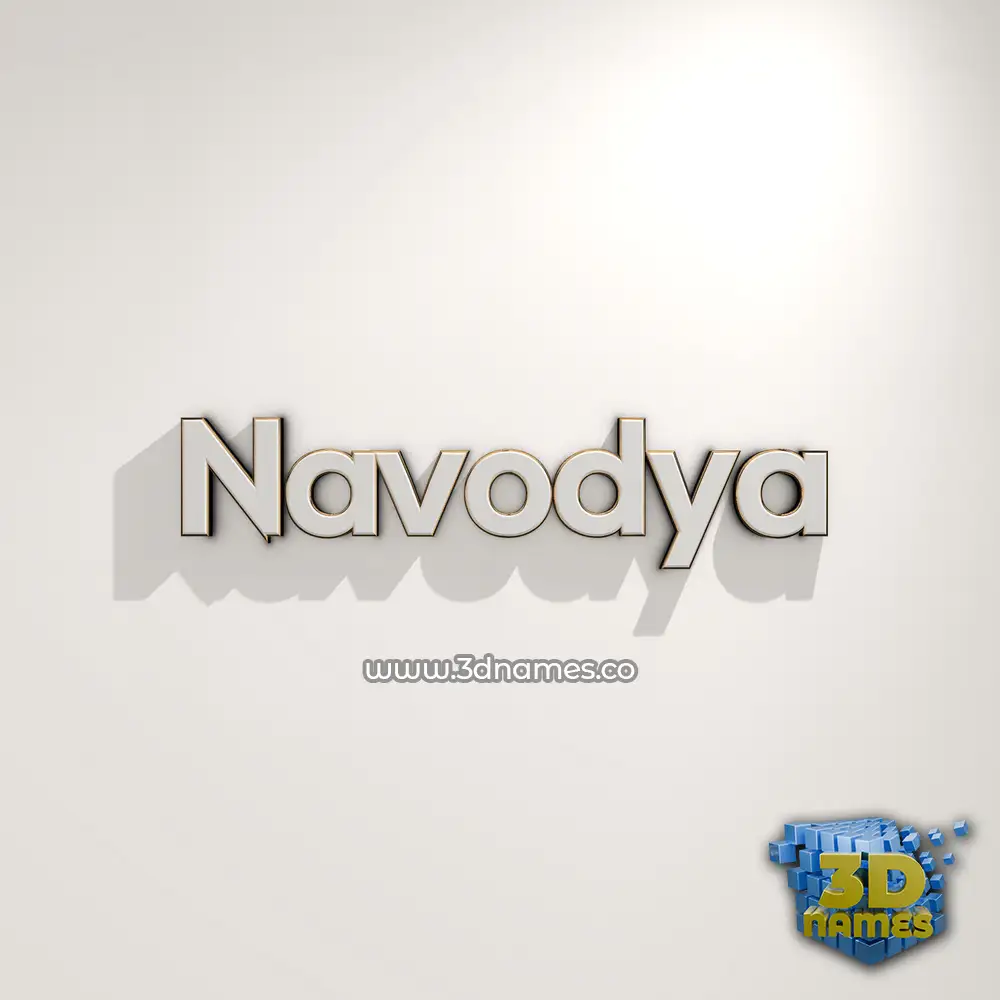 navodya in White Logo Warm style - 3D name wallpaper
