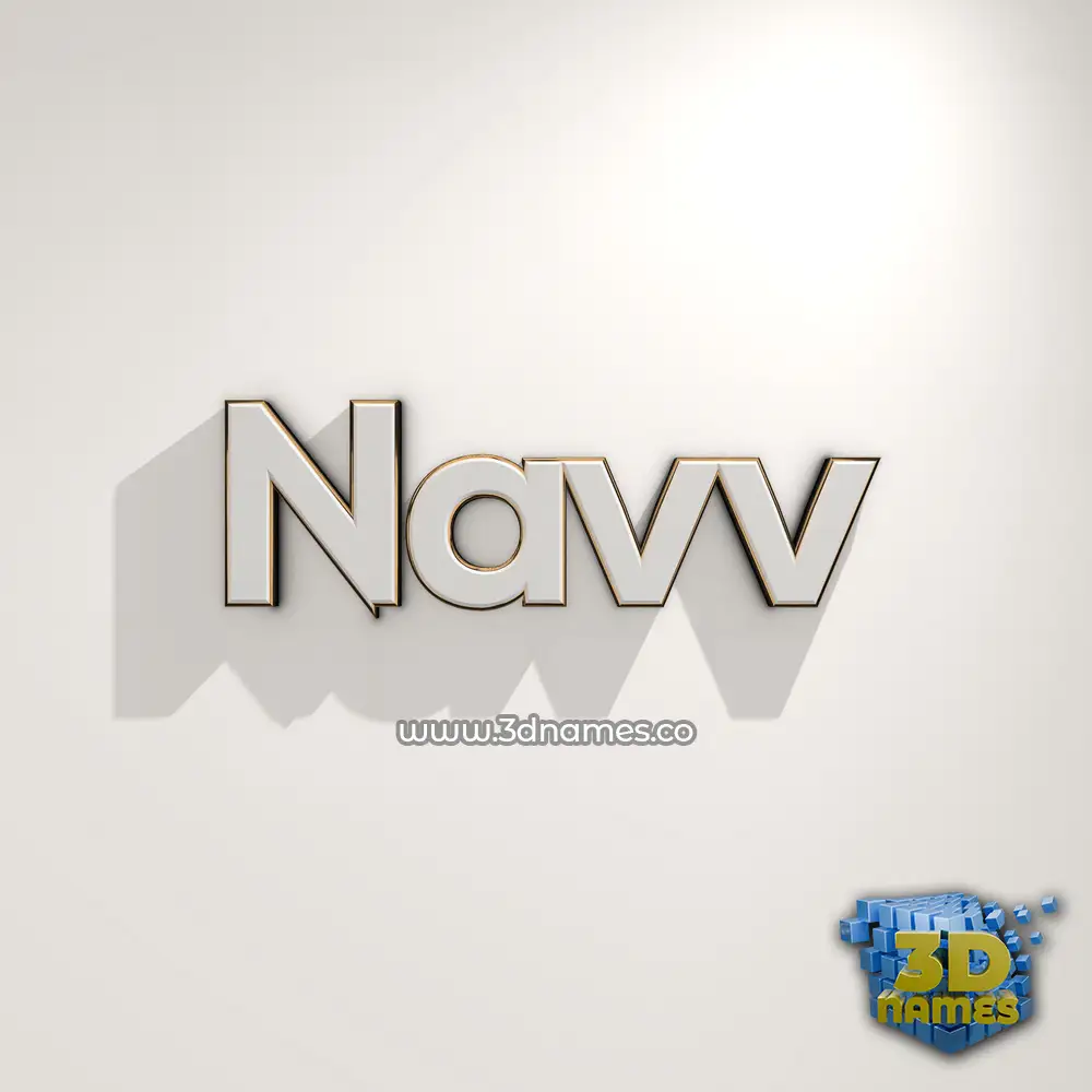 navv in White Logo Warm style - 3D name wallpaper
