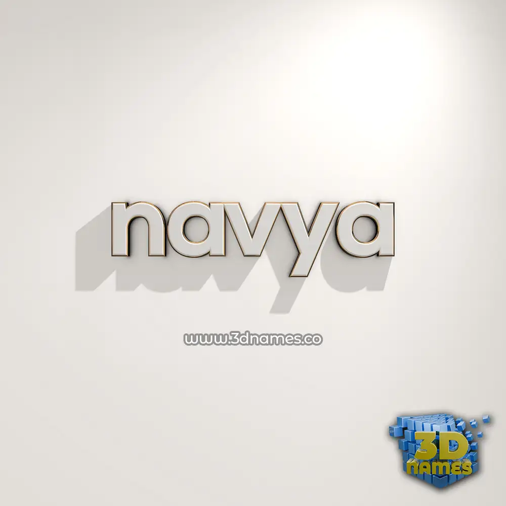 navya in White Logo Warm style - 3D name wallpaper