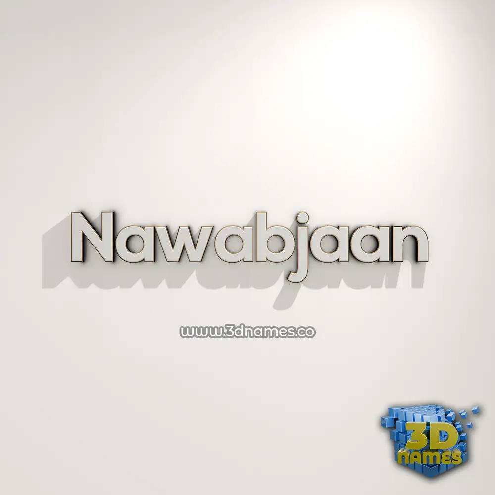 nawabjaan in White Logo Warm style - 3D name wallpaper