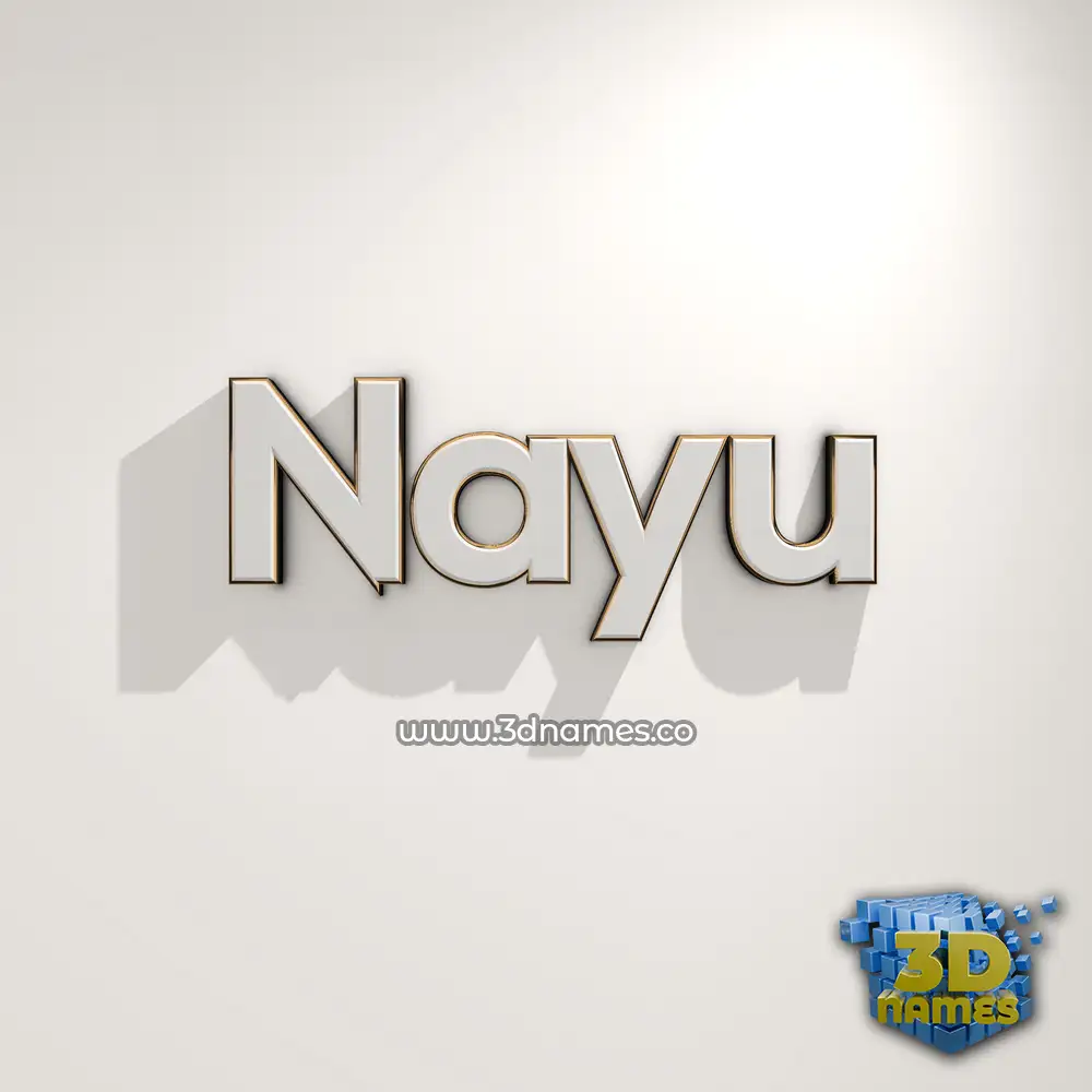 nayu in White Logo Warm style - 3D name wallpaper