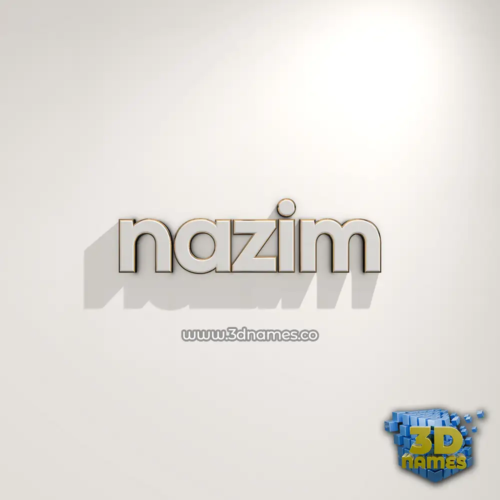 nazim in White Logo Warm style - 3D name wallpaper