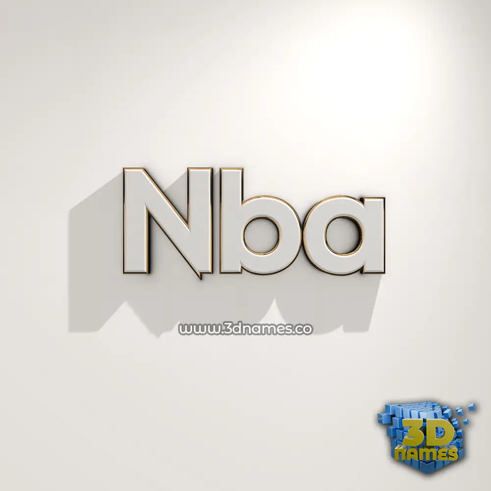 nba in White Logo Warm style - 3D name wallpaper