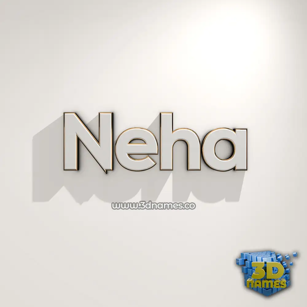 neha in White Logo Warm style - 3D name wallpaper