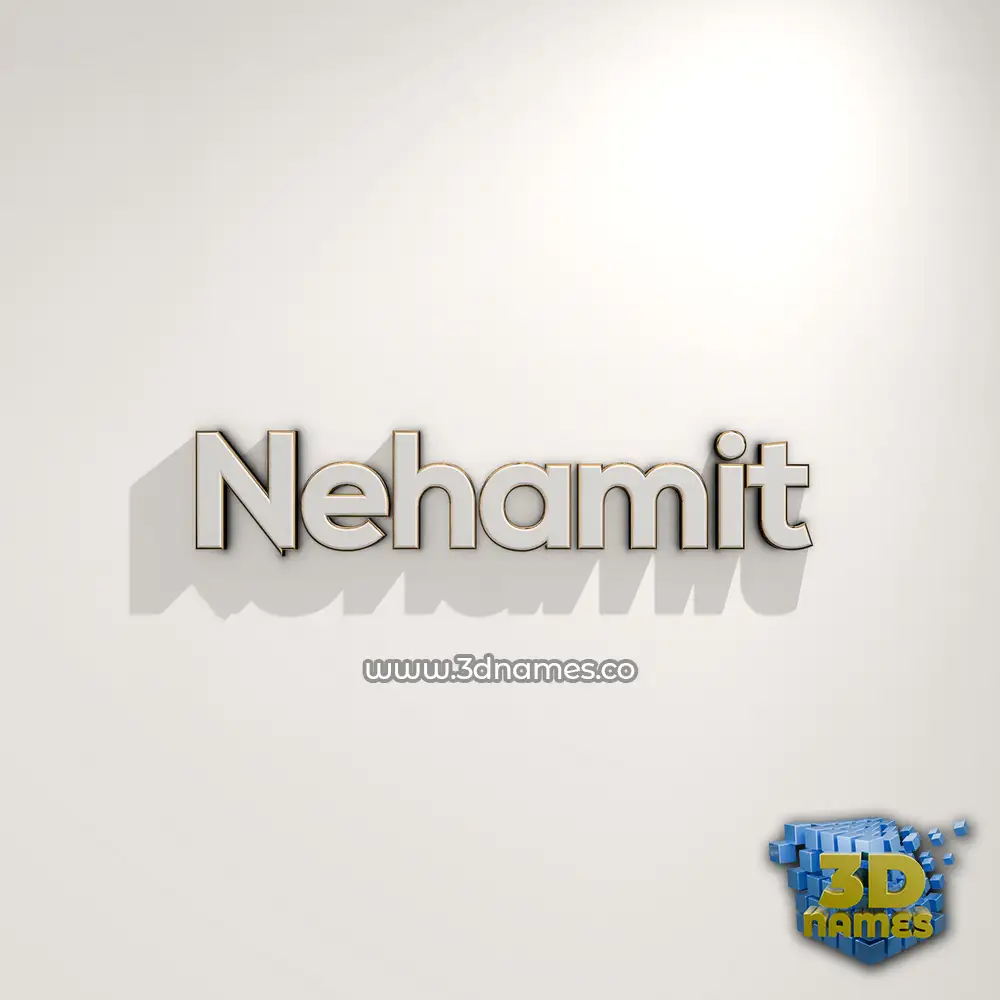 nehamit in White Logo Warm style - 3D name wallpaper