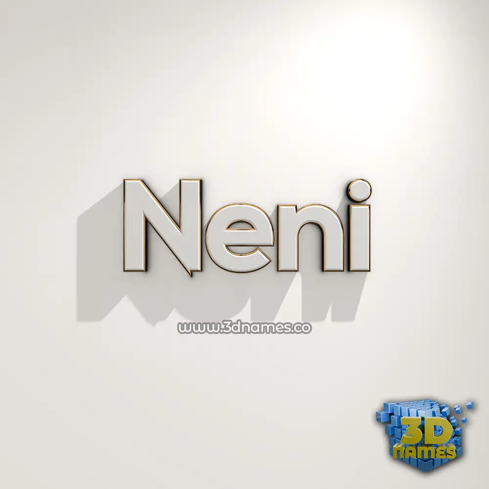 neni in White Logo Warm style - 3D name wallpaper