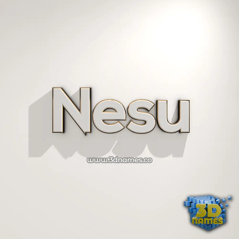 nesu in White Logo Warm style - 3D name wallpaper