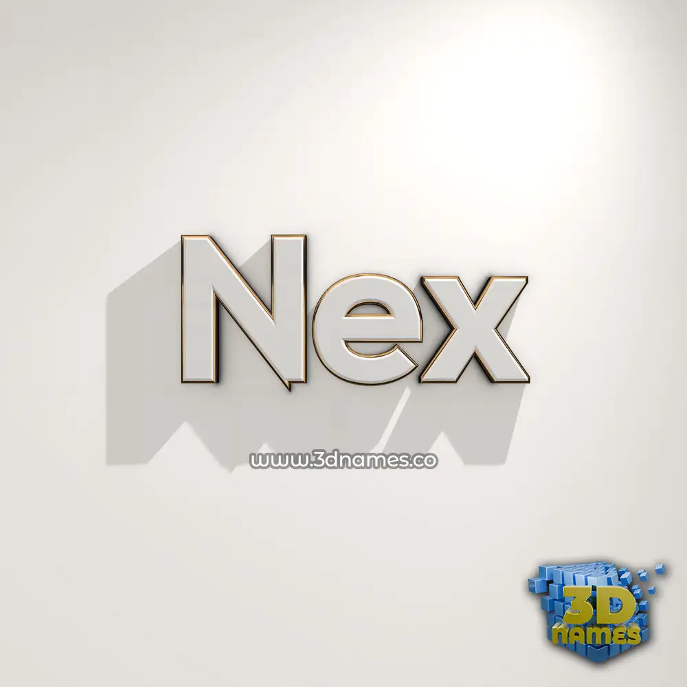 nex in White Logo Warm style - 3D name wallpaper