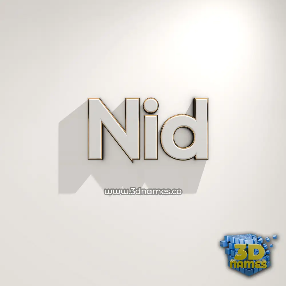 nid in White Logo Warm style - 3D name wallpaper