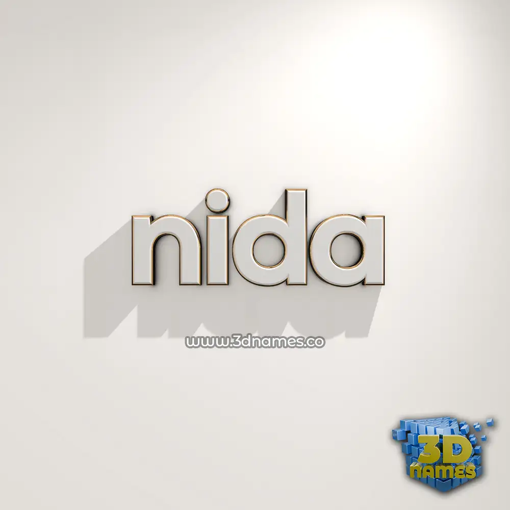 nida in White Logo Warm style - 3D name wallpaper