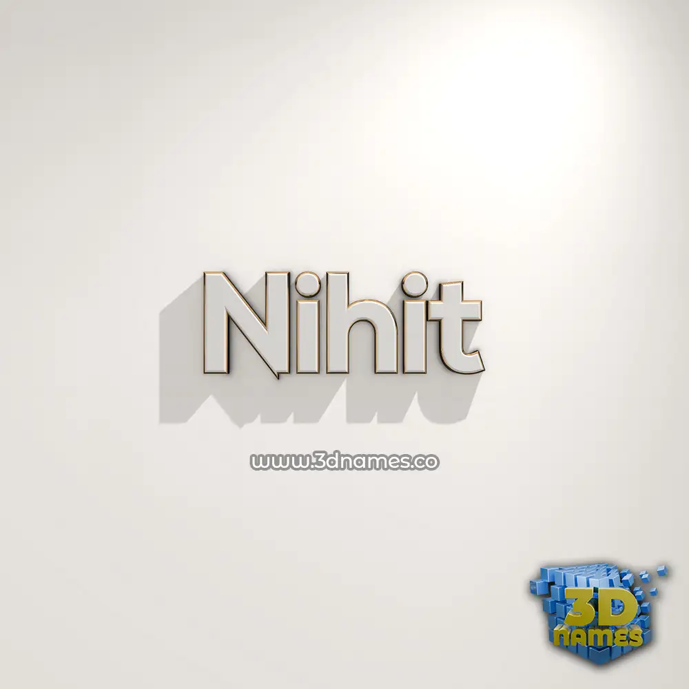 nihit in White Logo Warm style - 3D name wallpaper