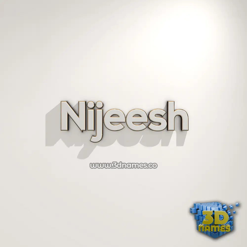 nijeesh in White Logo Warm style - 3D name wallpaper