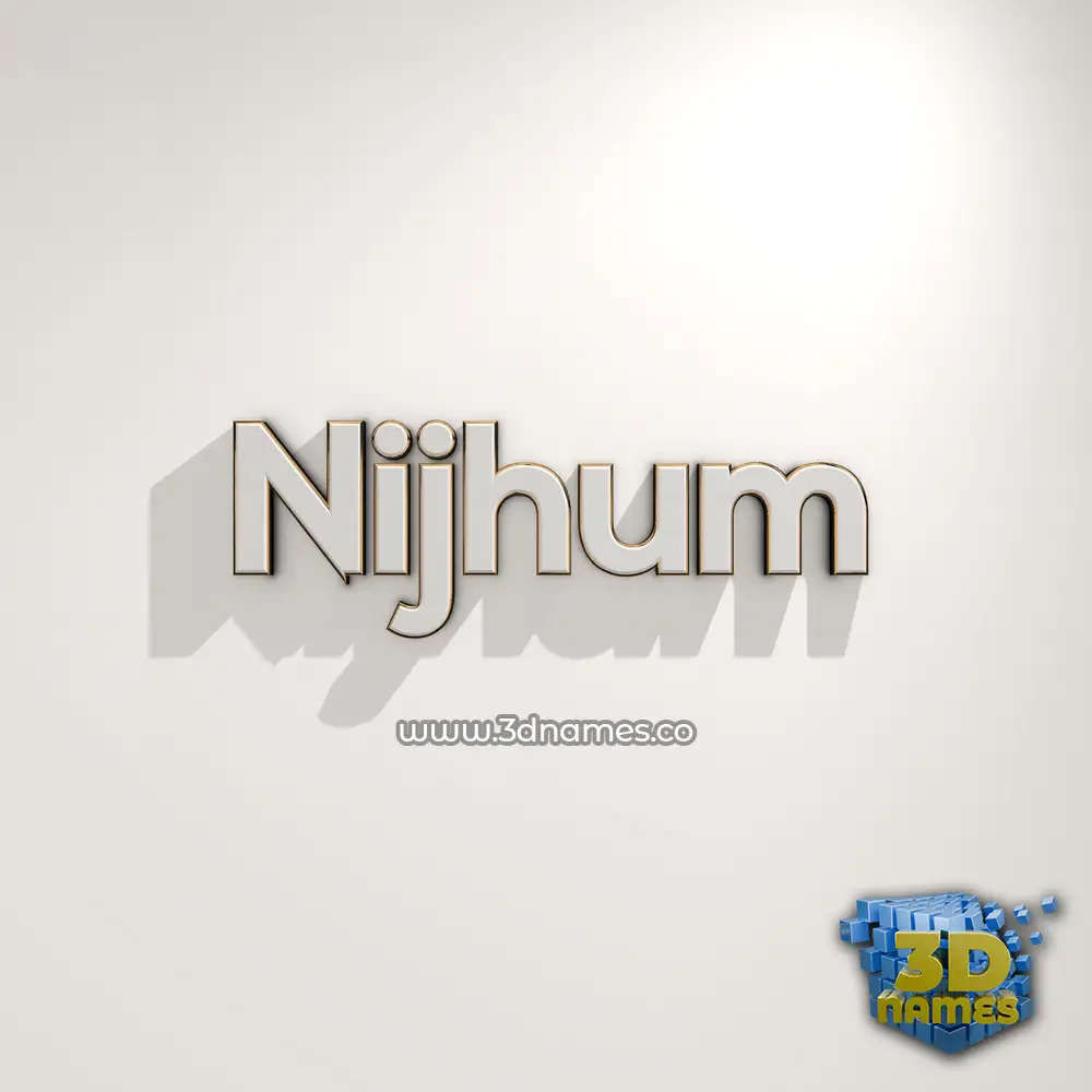 nijhum in White Logo Warm style - 3D name wallpaper