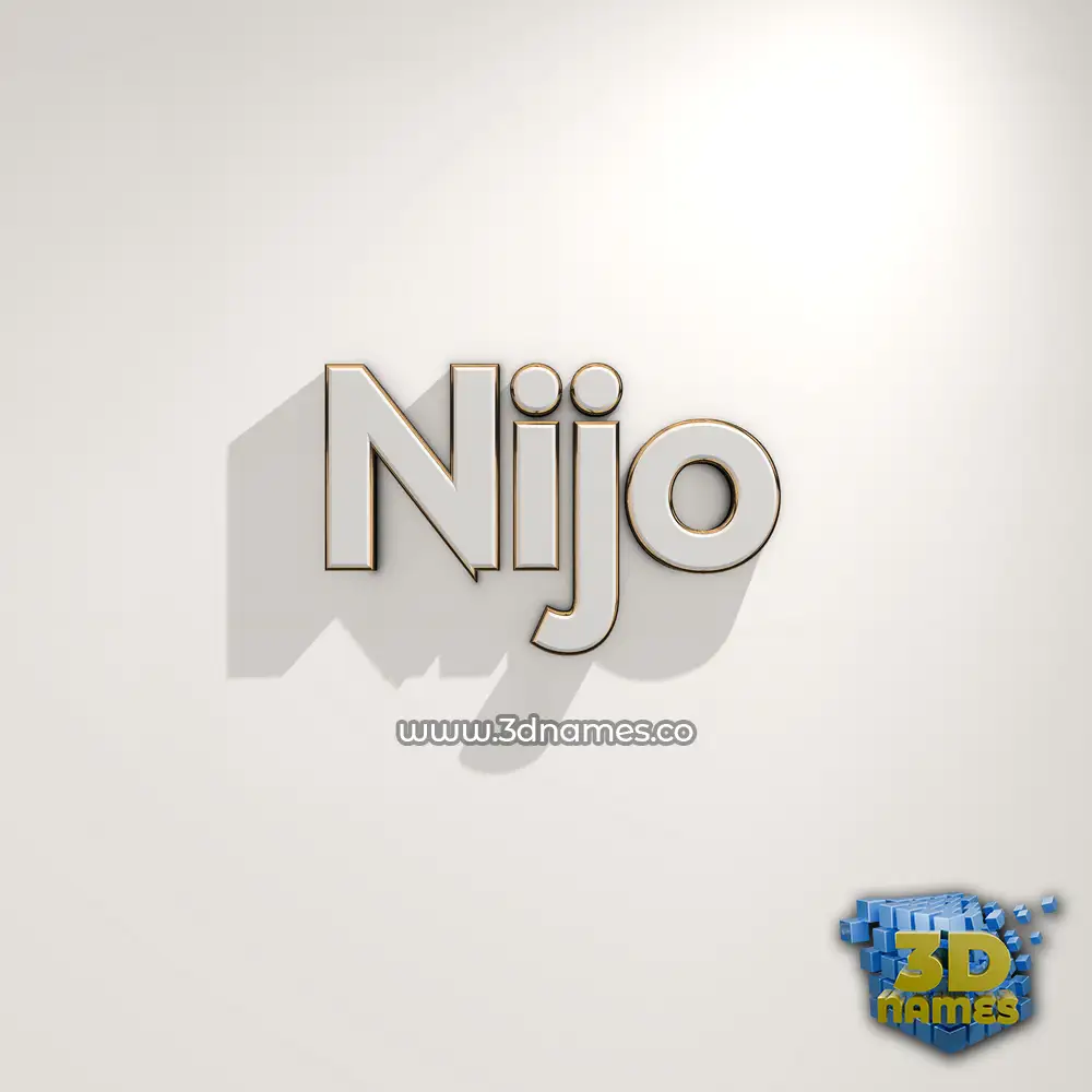 nijo in White Logo Warm style - 3D name wallpaper