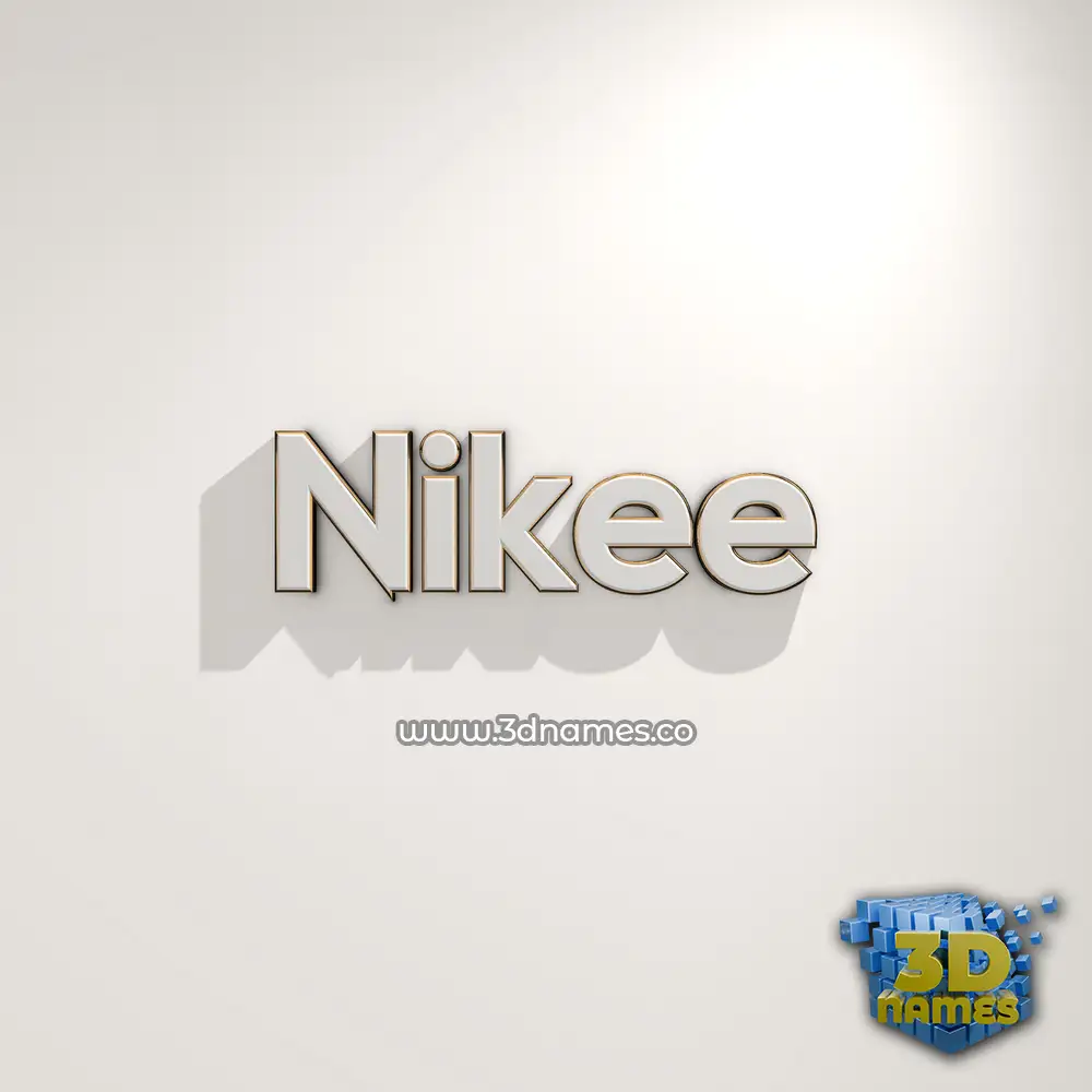 nikee in White Logo Warm style - 3D name wallpaper