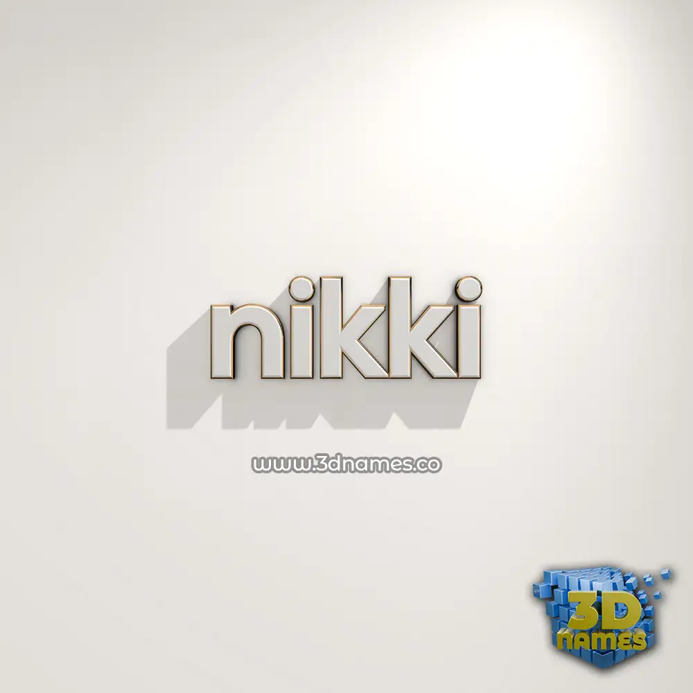 nikki in White Logo Warm style - 3D name wallpaper