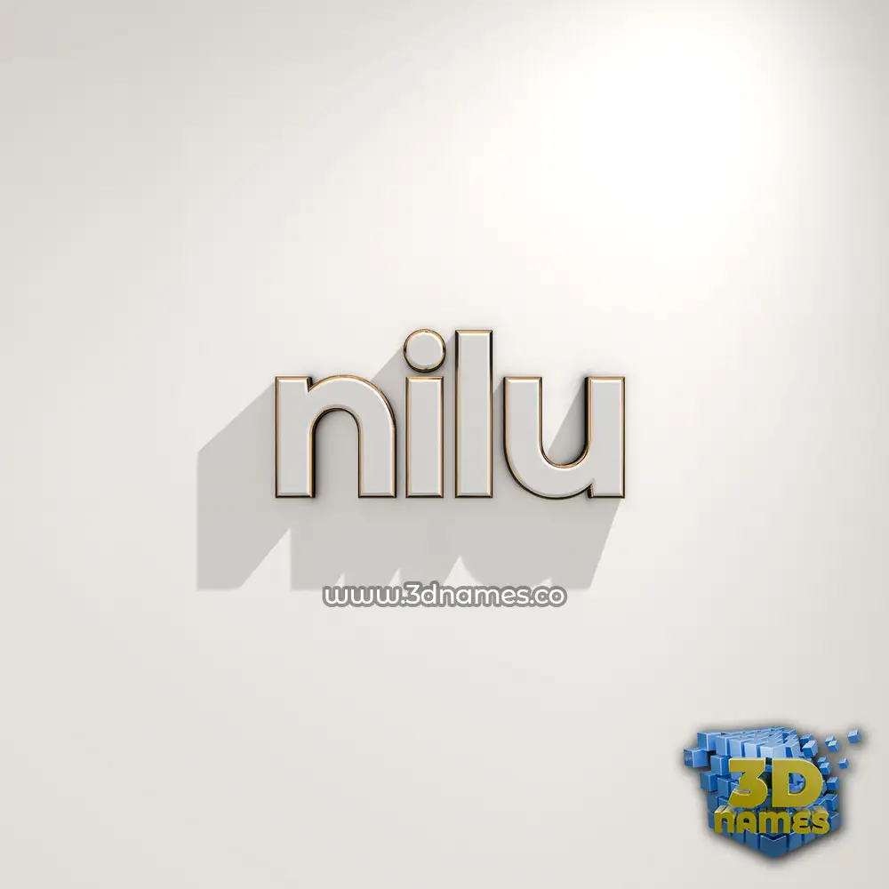 nilu in White Logo Warm style - 3D name wallpaper