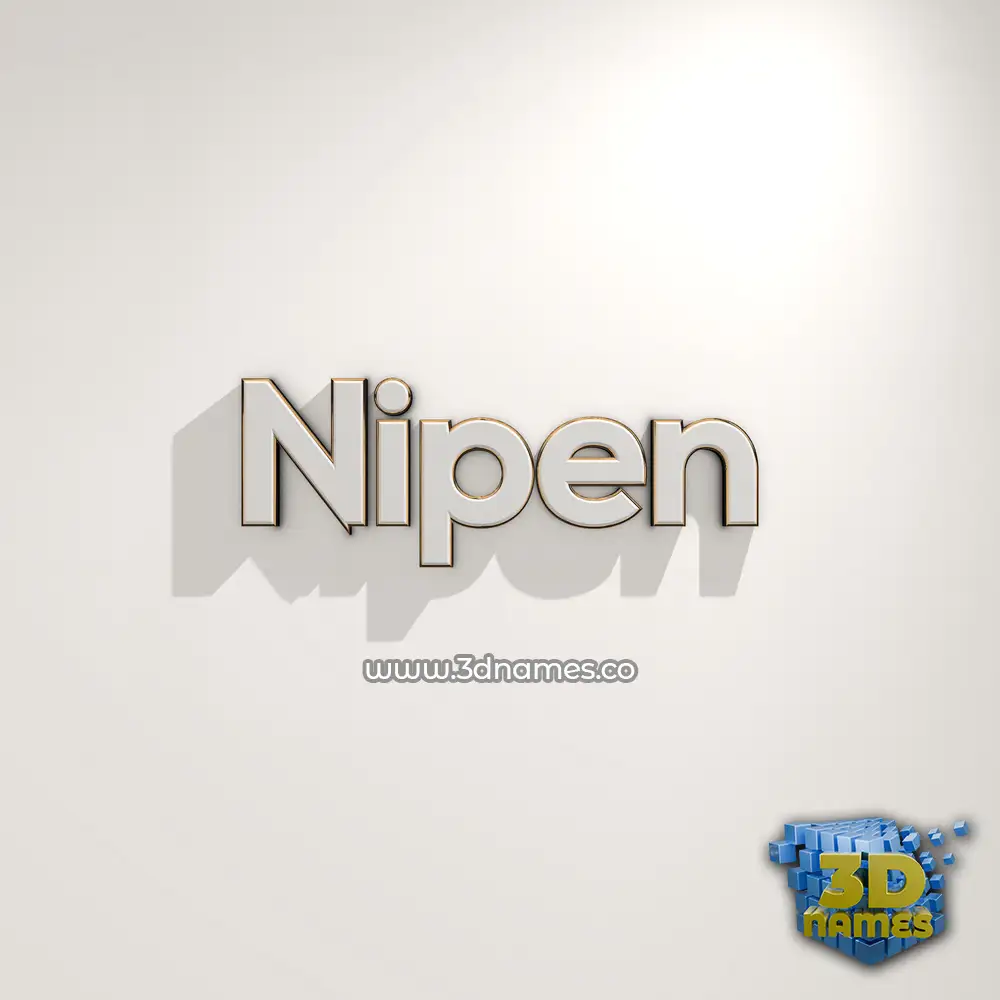 nipen in White Logo Warm style - 3D name wallpaper