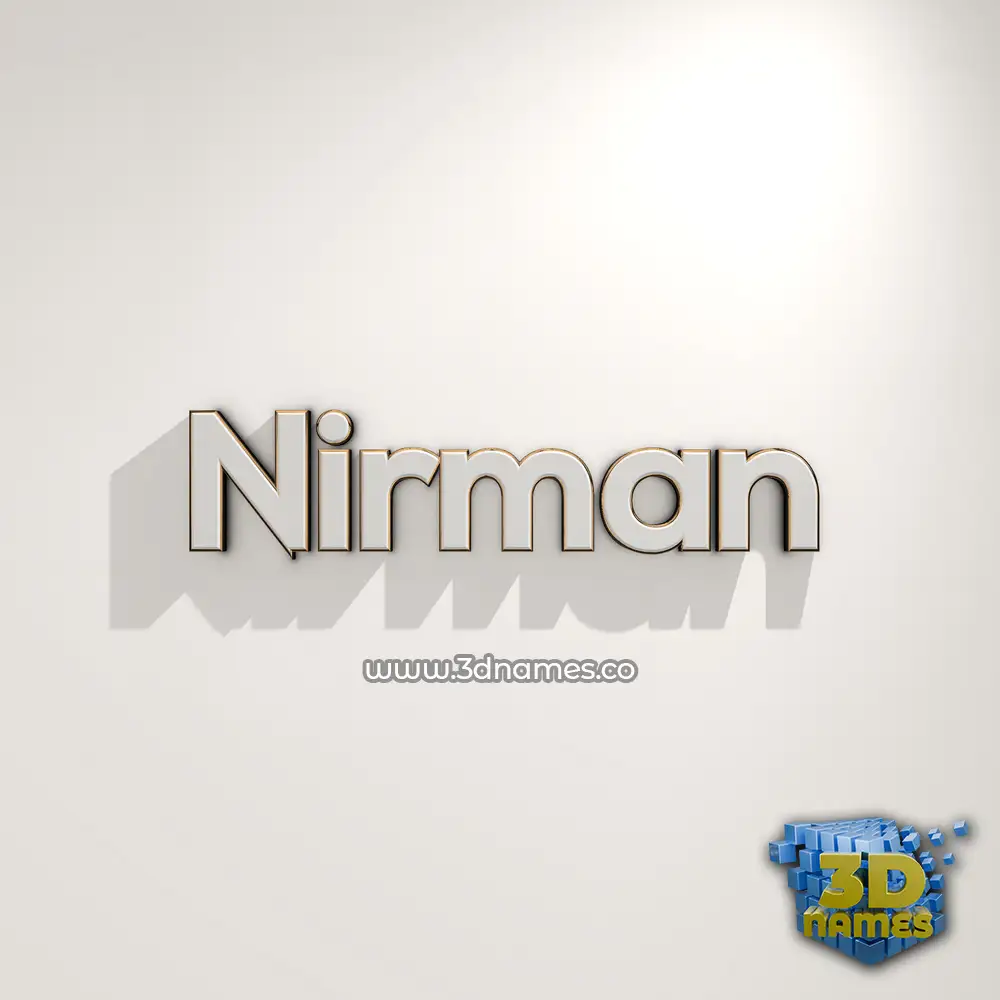 nirman in White Logo Warm style - 3D name wallpaper