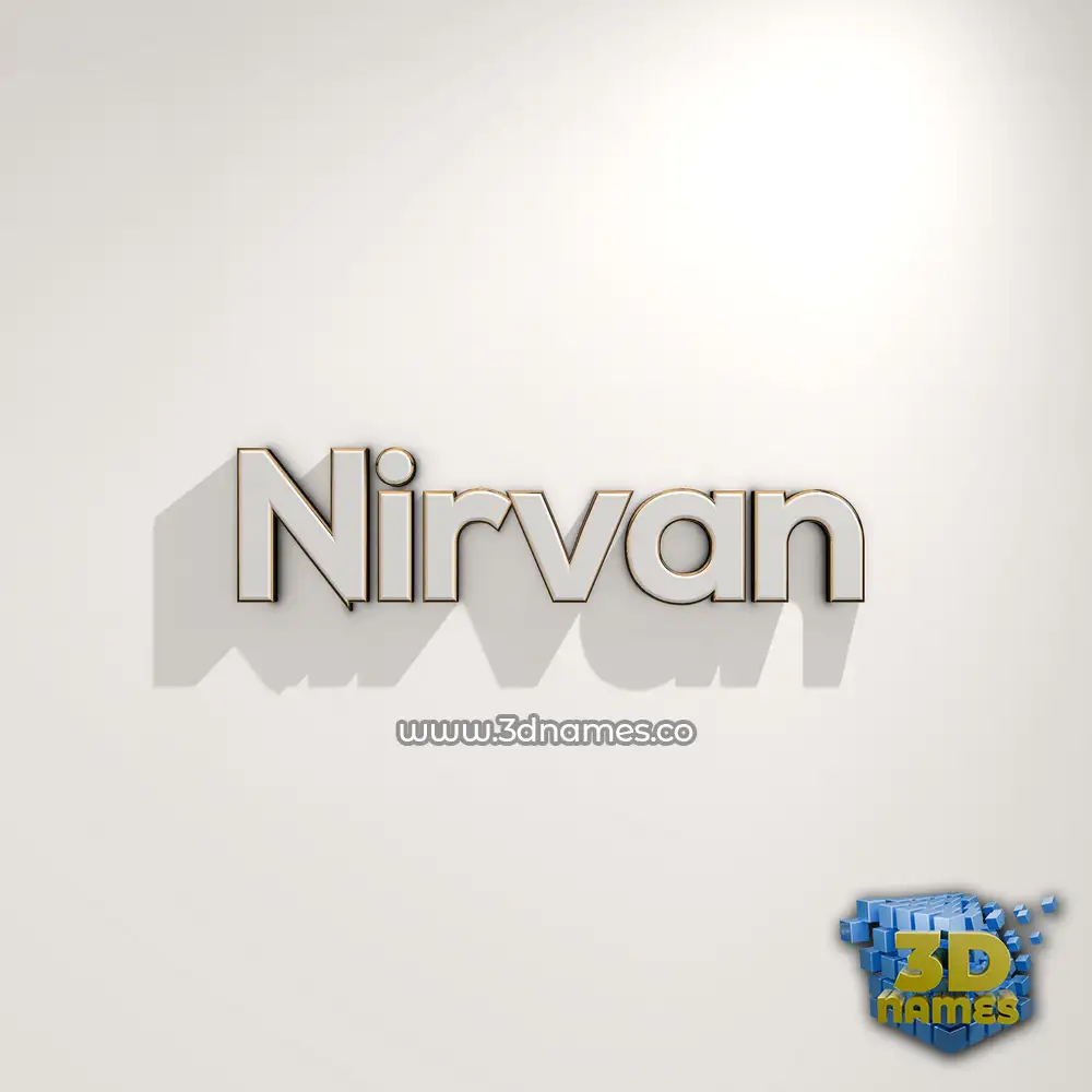 nirvan in White Logo Warm style - 3D name wallpaper