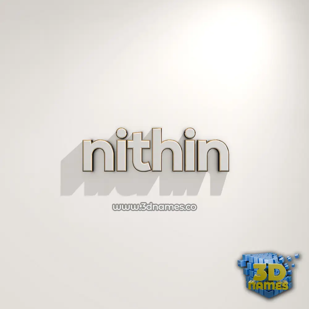 nithin in White Logo Warm style - 3D name wallpaper