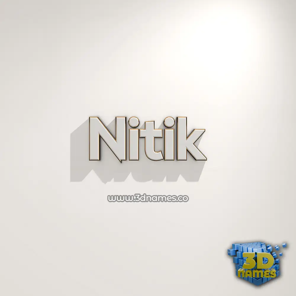 nitik in White Logo Warm style - 3D name wallpaper