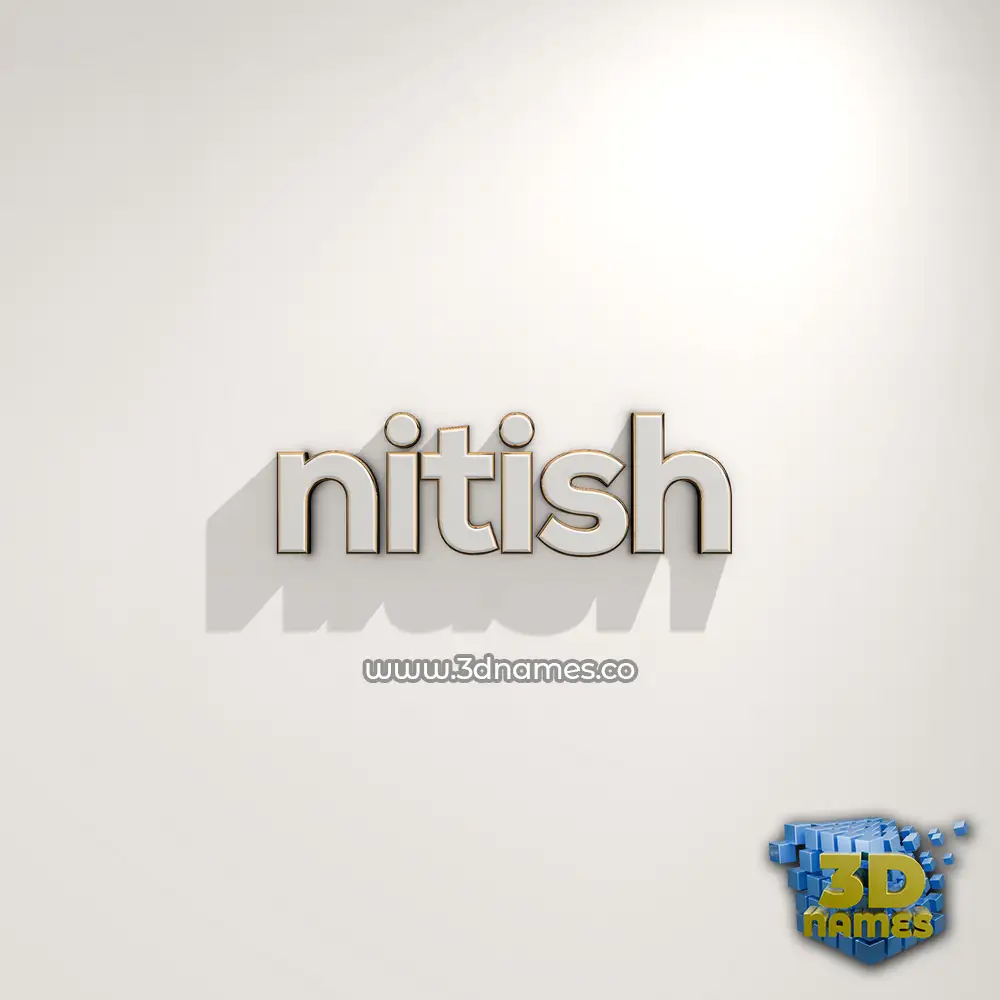 nitish in White Logo Warm style - 3D name wallpaper