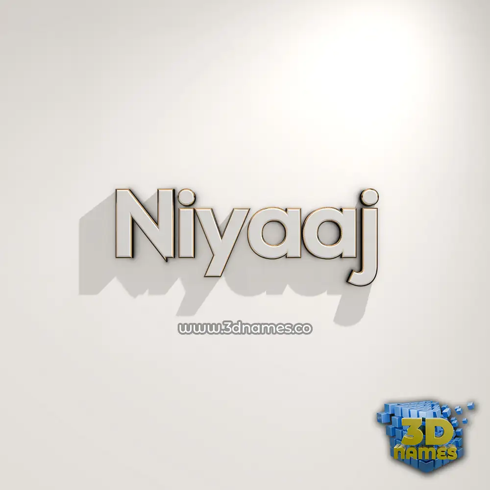 niyaaj in White Logo Warm style - 3D name wallpaper