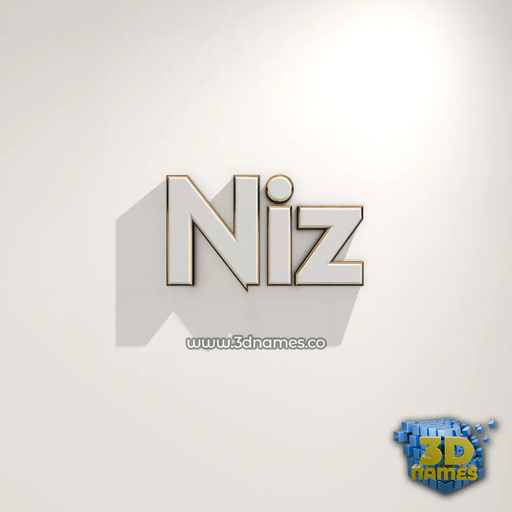 niz in White Logo Warm style - 3D name wallpaper