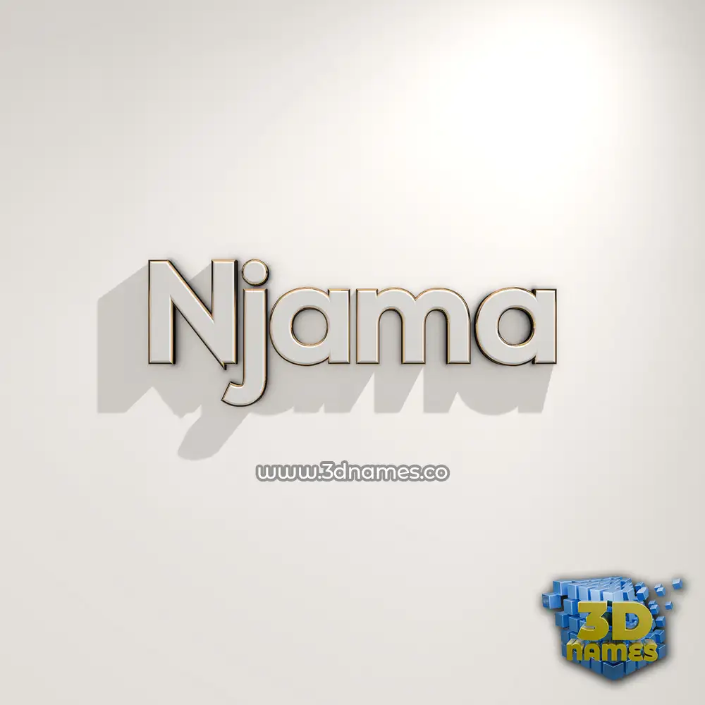 njama in White Logo Warm style - 3D name wallpaper