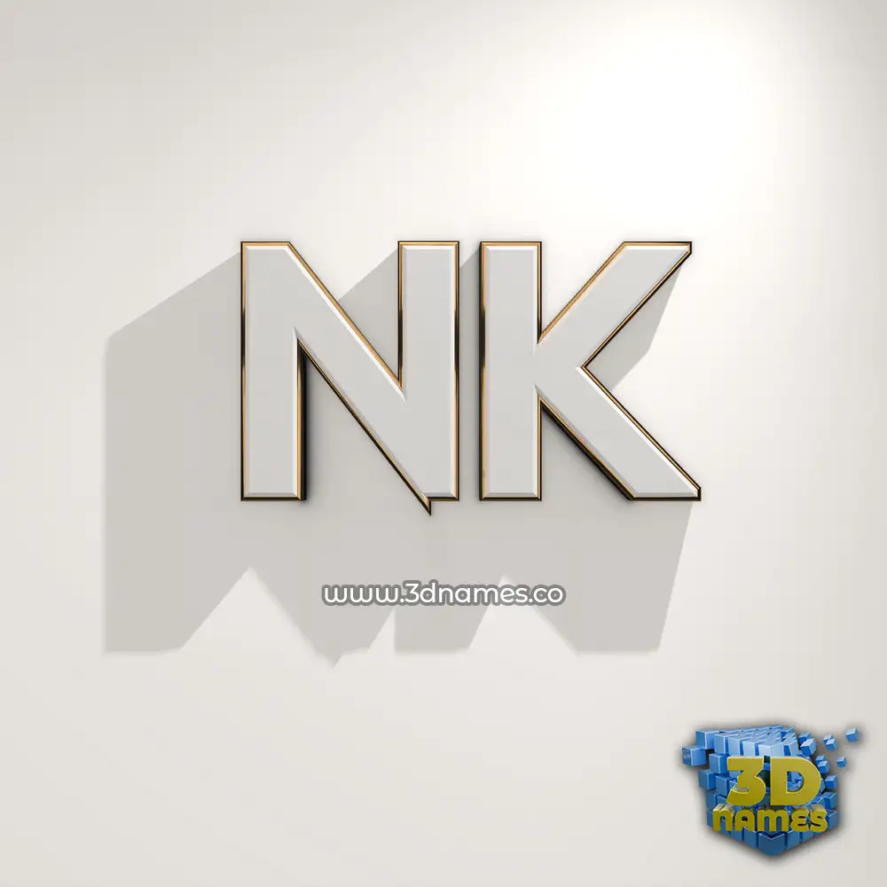 nk in White Logo Warm style - 3D name wallpaper