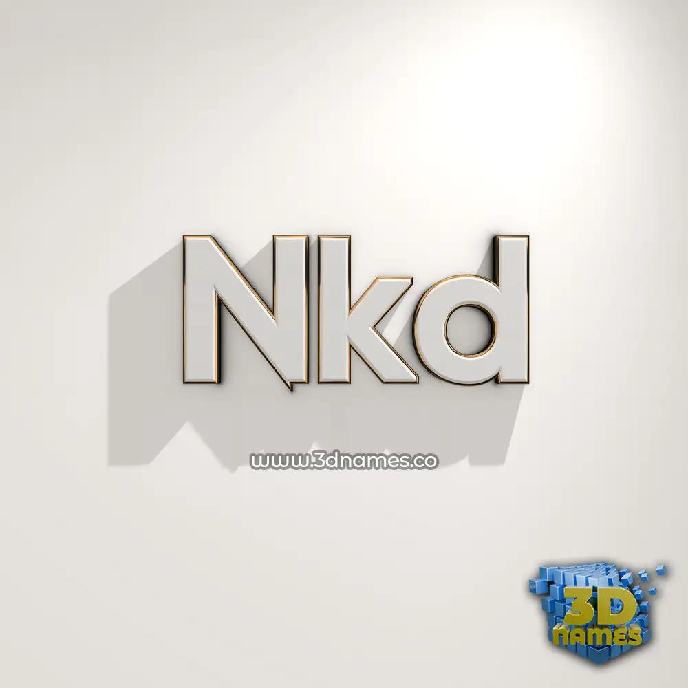 nkd in White Logo Warm style - 3D name wallpaper