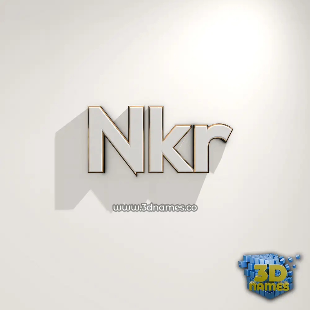 nkr in White Logo Warm style - 3D name wallpaper
