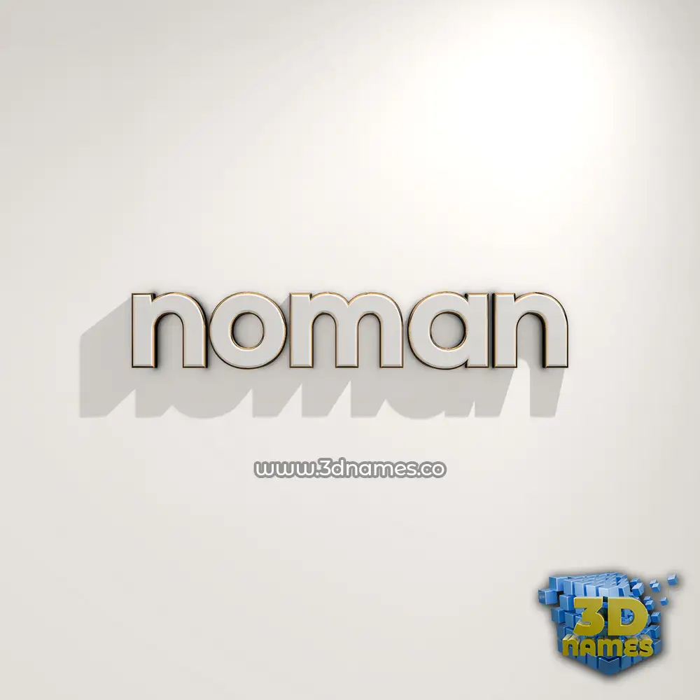 noman in White Logo Warm style - 3D name wallpaper