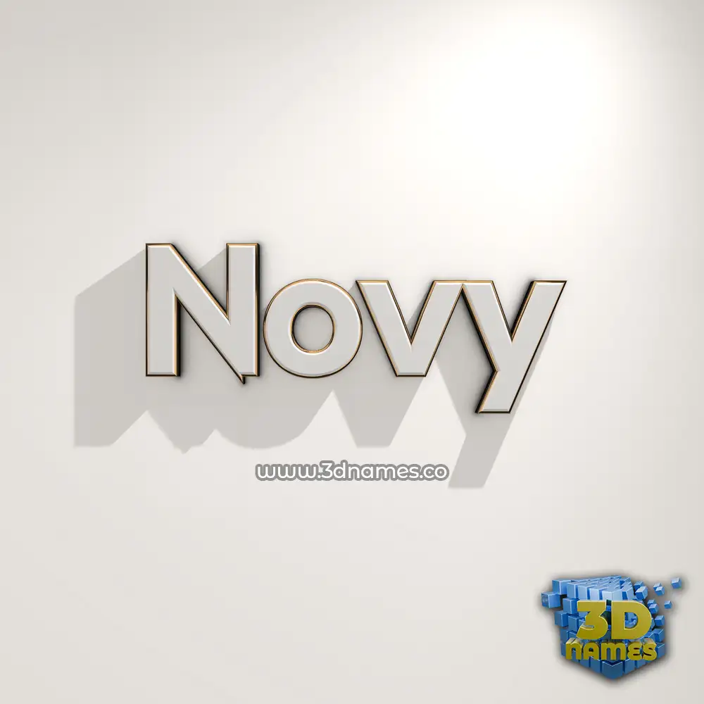 novy in White Logo Warm style - 3D name wallpaper