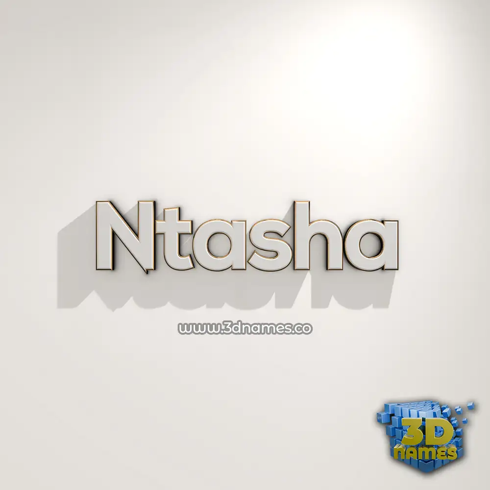 ntasha in White Logo Warm style - 3D name wallpaper