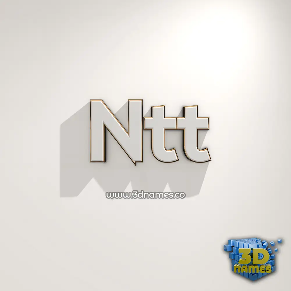 ntt in White Logo Warm style - 3D name wallpaper