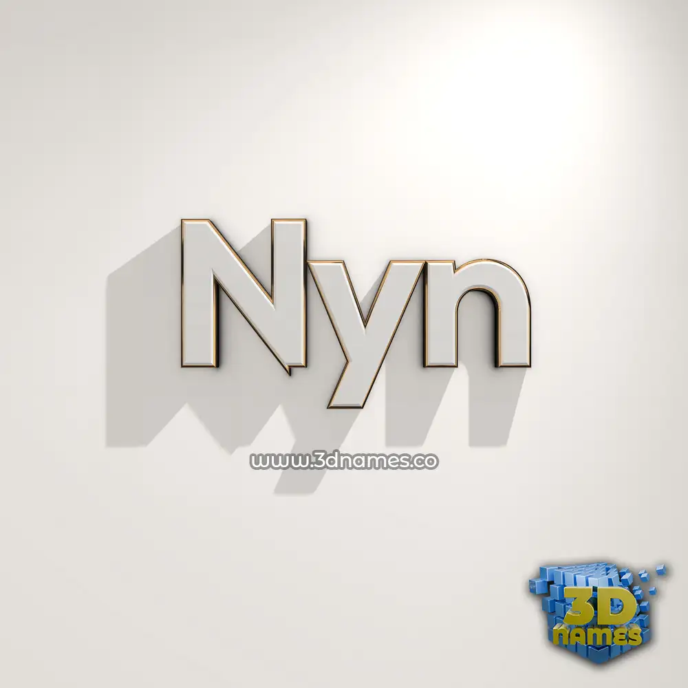 nyn in White Logo Warm style - 3D name wallpaper
