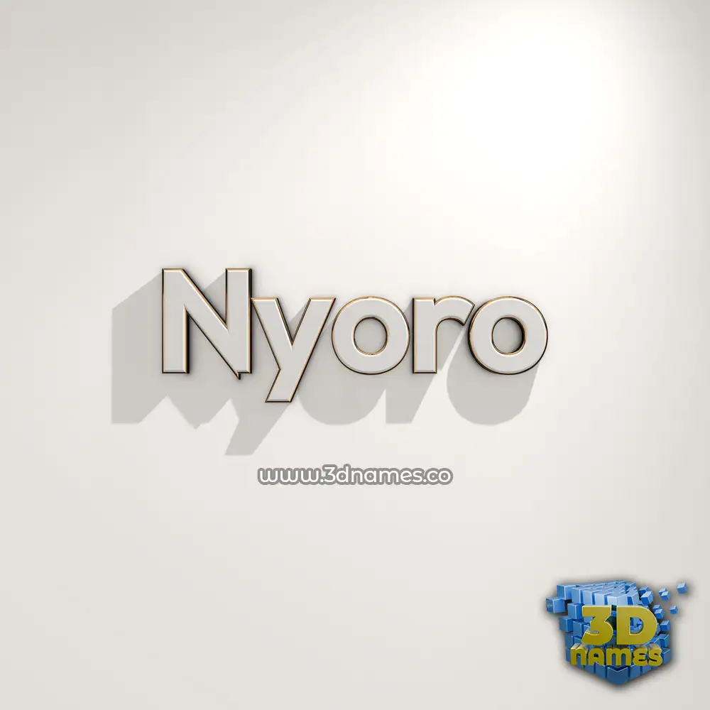 nyoro in White Logo Warm style - 3D name wallpaper