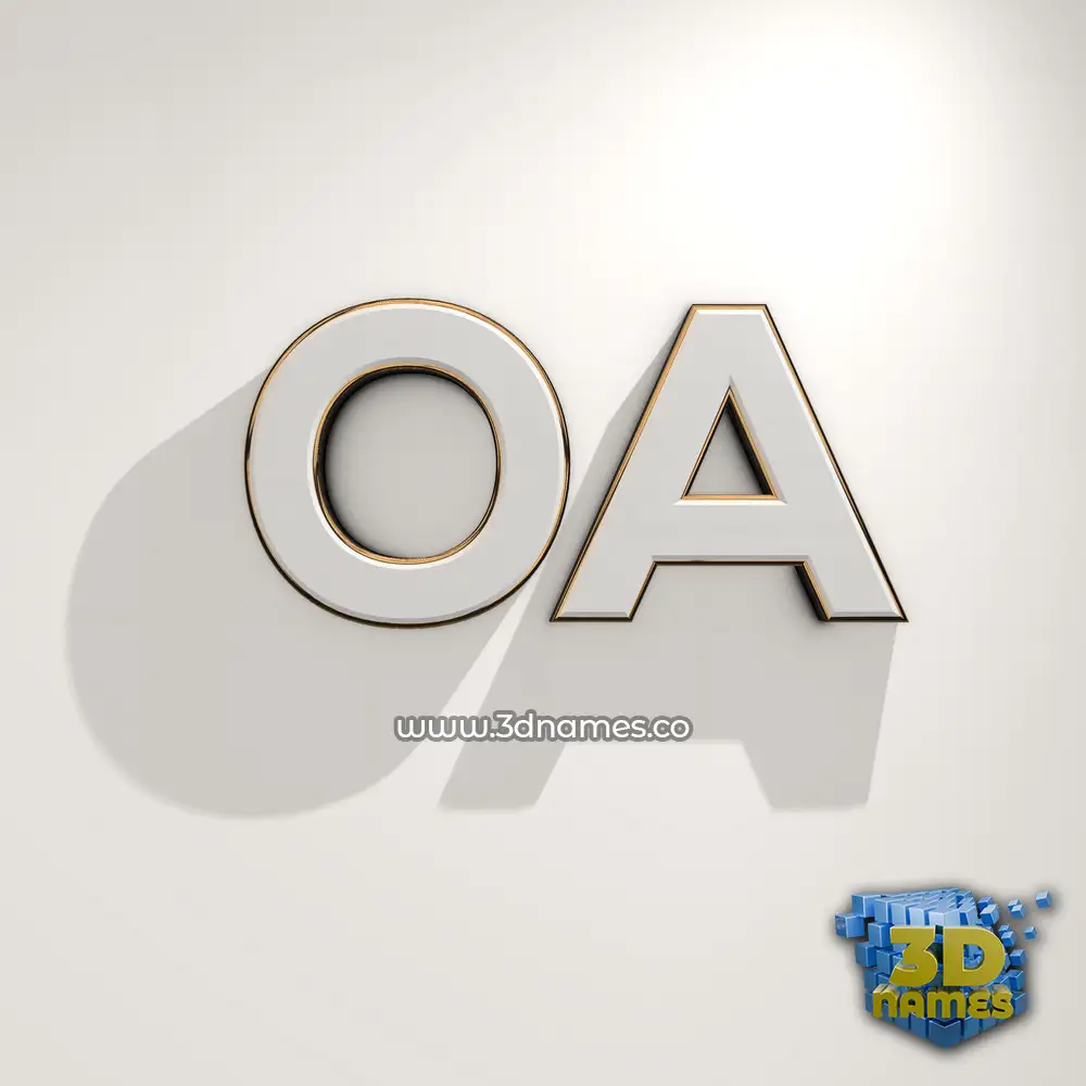 oa in White Logo Warm style - 3D name wallpaper
