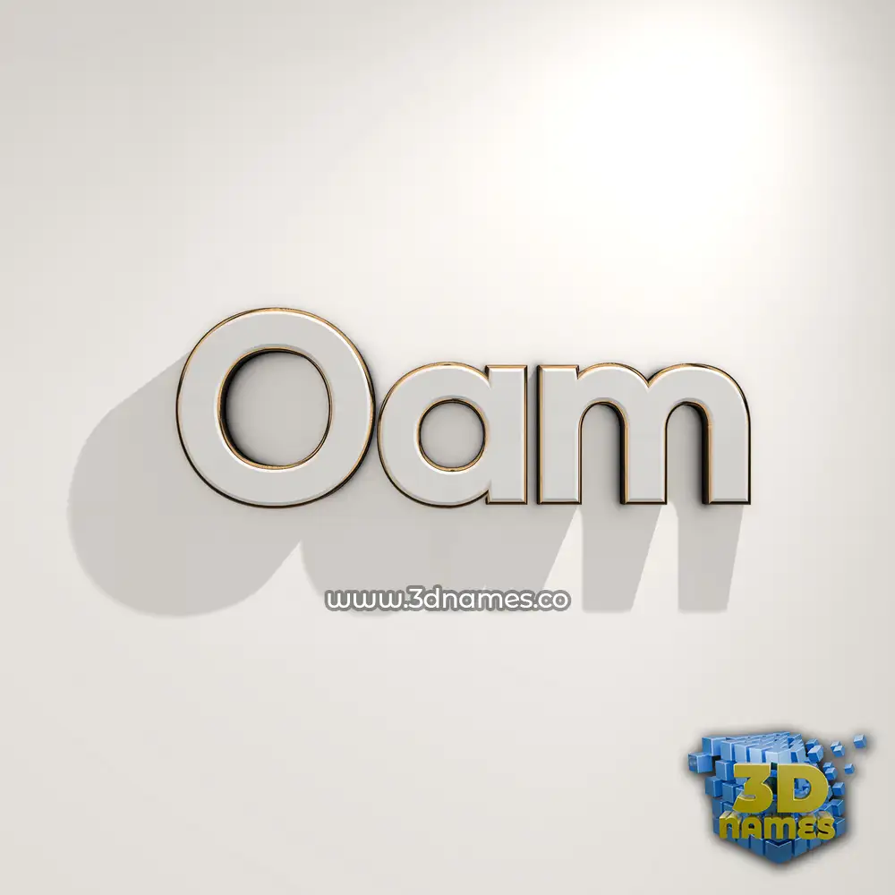 oam in White Logo Warm style - 3D name wallpaper