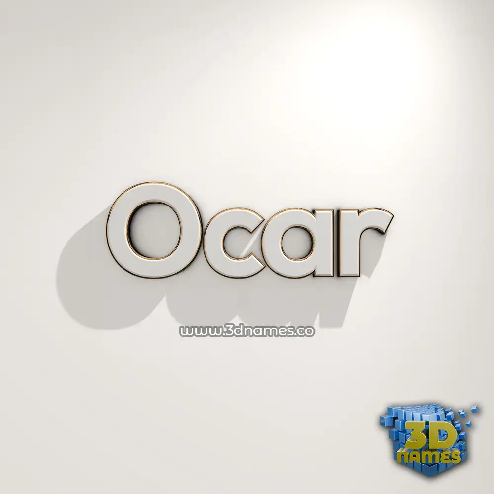 ocar in White Logo Warm style - 3D name wallpaper