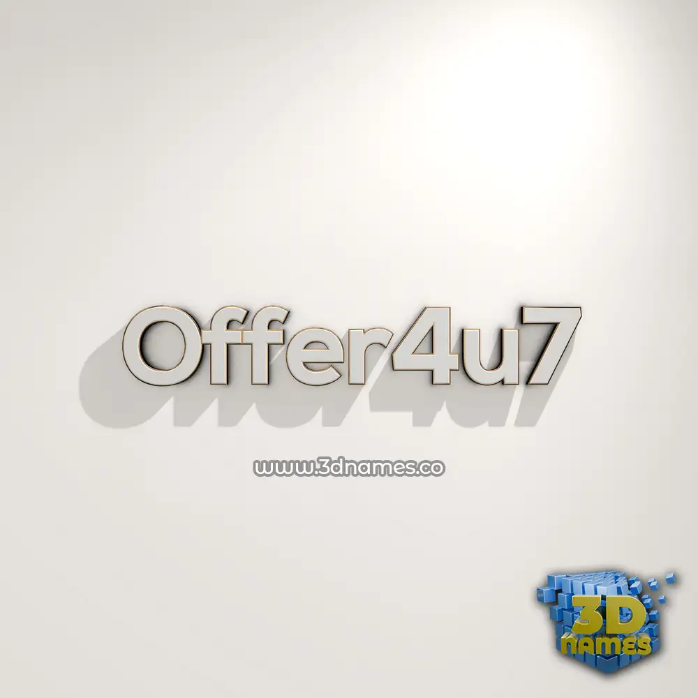 offer4u7 in White Logo Warm style - 3D name wallpaper